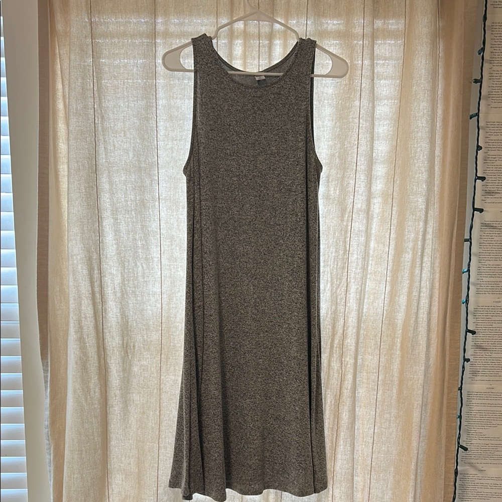 Sleeveless Marbled Gray Swing Tank Dress - Old Navy M Tall
